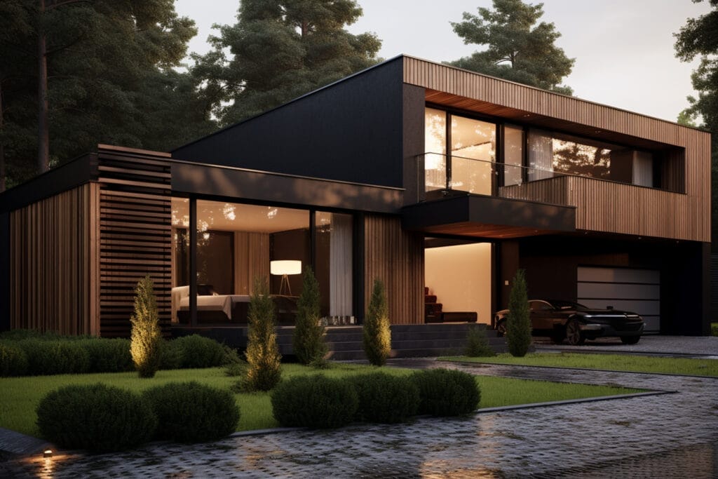 3d-rendering-house-model viviendas modulares con contenedores reformados