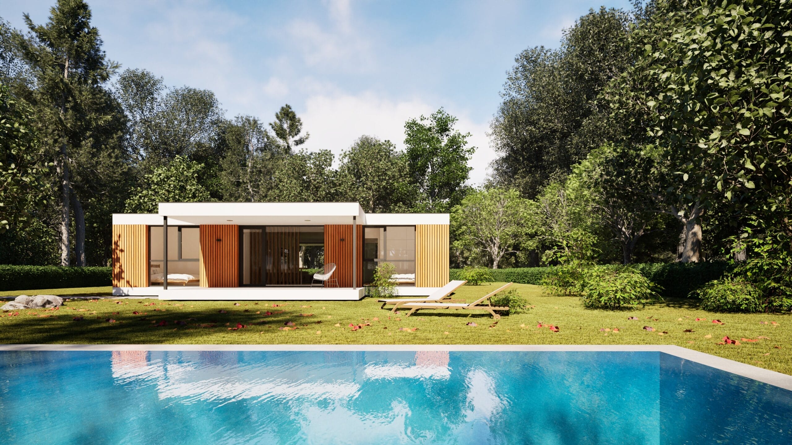 casa modular 120 con piscina