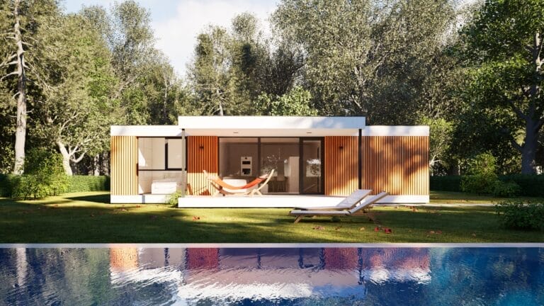 Casa modular de 90 metros con diseño moderno de Kubox LIVING: Sostenibilidad y Estilo en Tu Hogar
